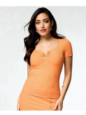 Kohl's Cloud Ribbed Short Sleeve Top